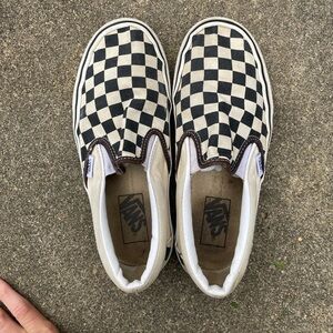 Woman’s checkered vans